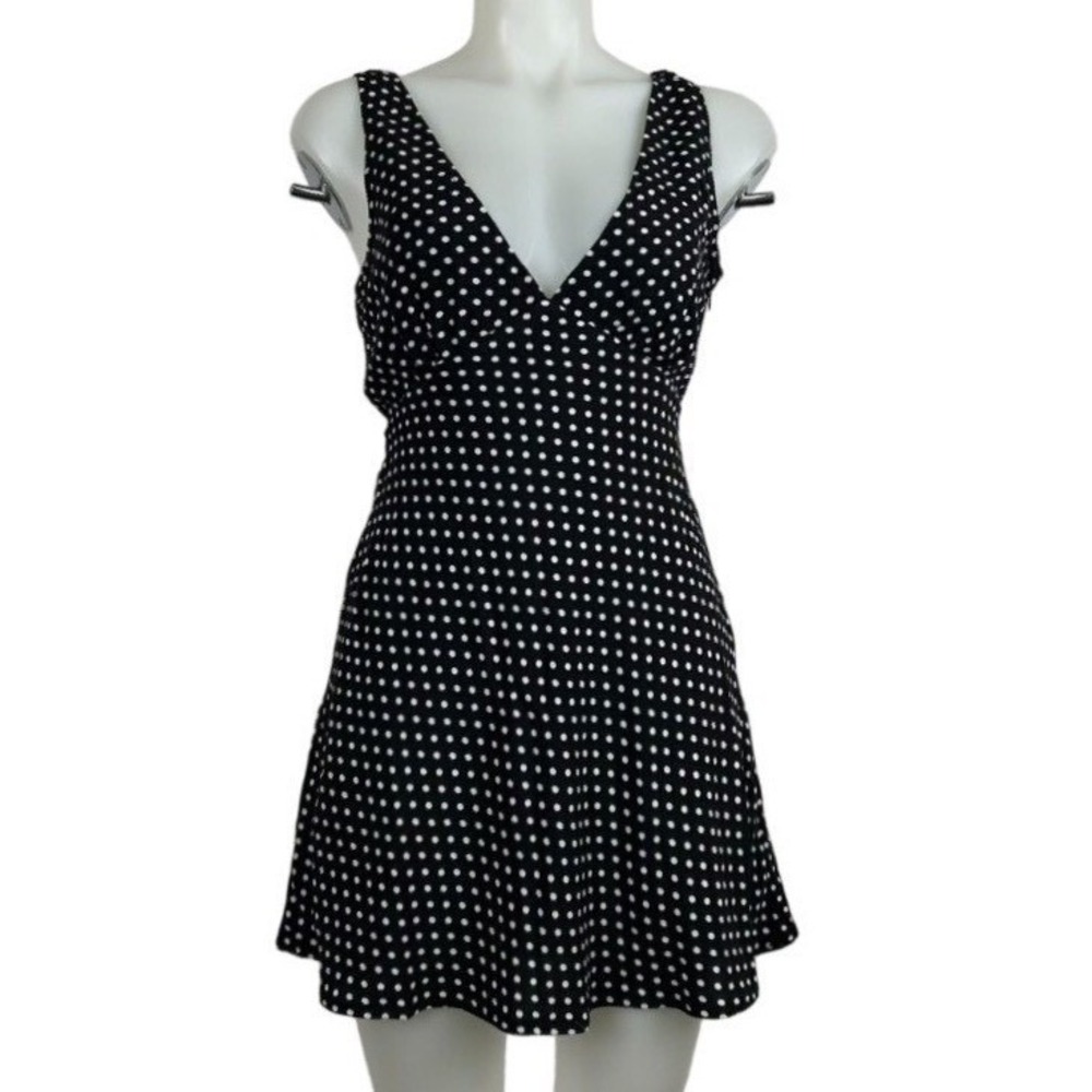 Princess Polly Nellie Mini Dress Black Polka Dot Size 6 NWT